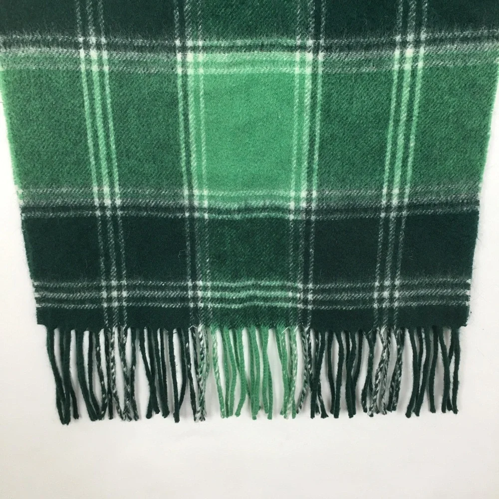 Clans Of Scotland 100% Lambswool Scottish Tartan Clan Scarf Plaid Green White